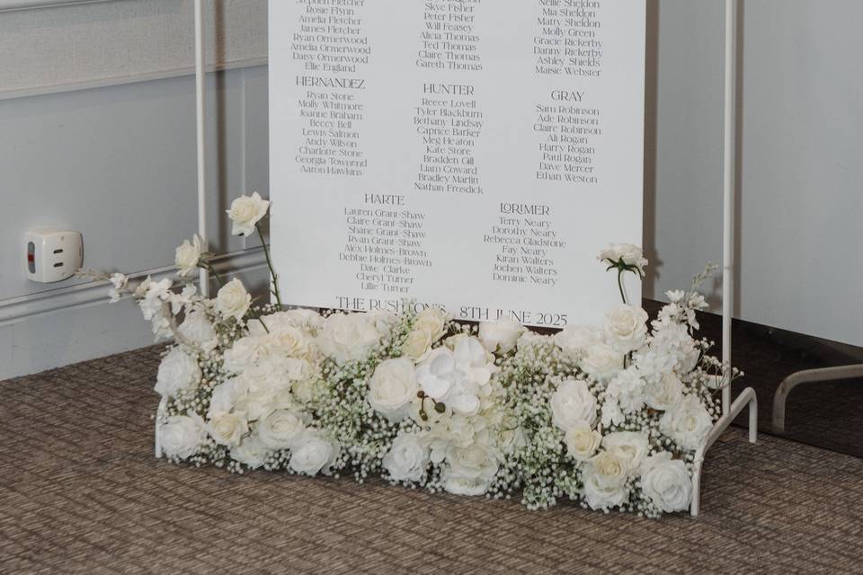White acrylic signage