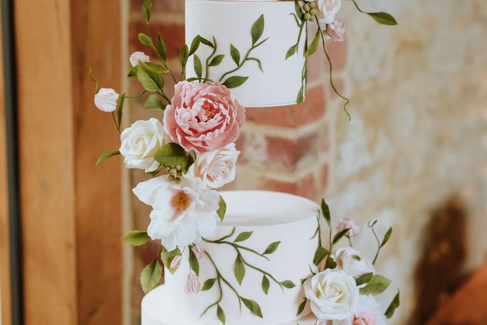 Pink floral cake