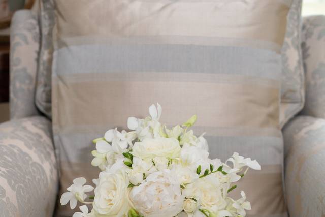 Flower bouquet on chair