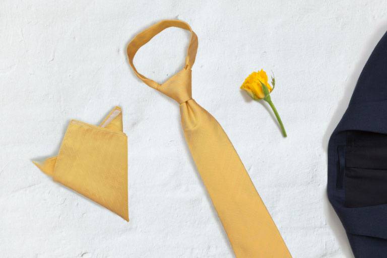 Silk primrose yellow tie