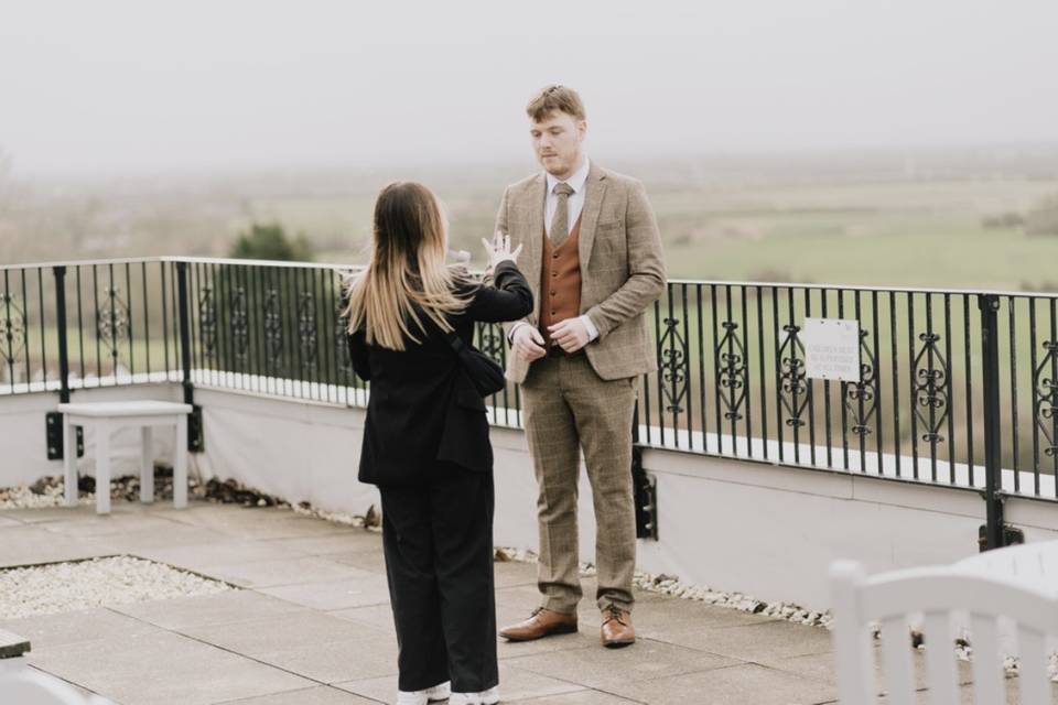 Talking to groom