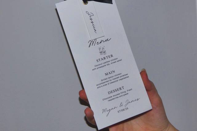 Menu’s and name cards