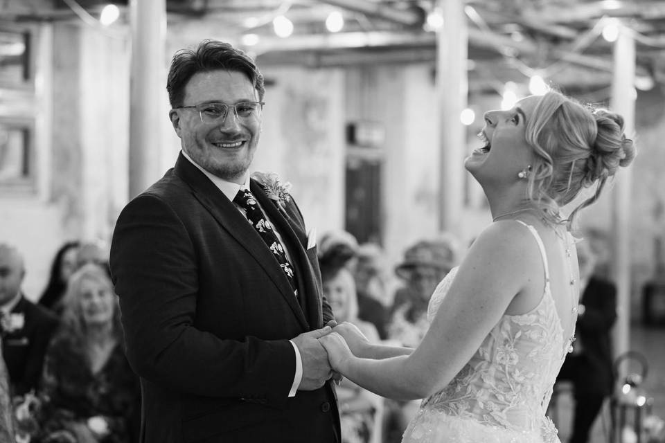 Wedding nervous laughter