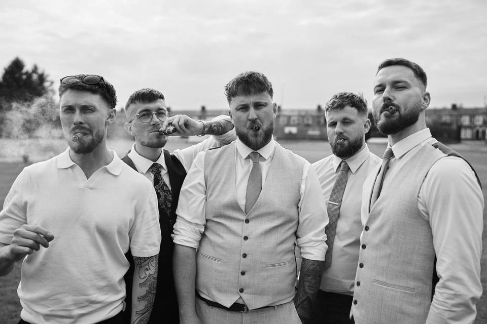 Men acting cool for school