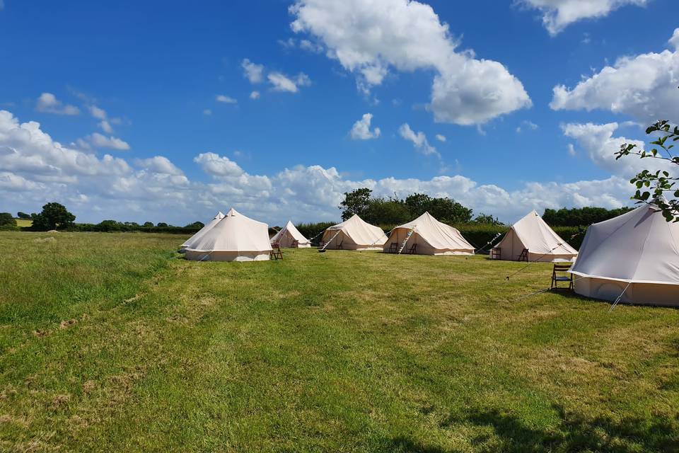 Tents on a sunny day