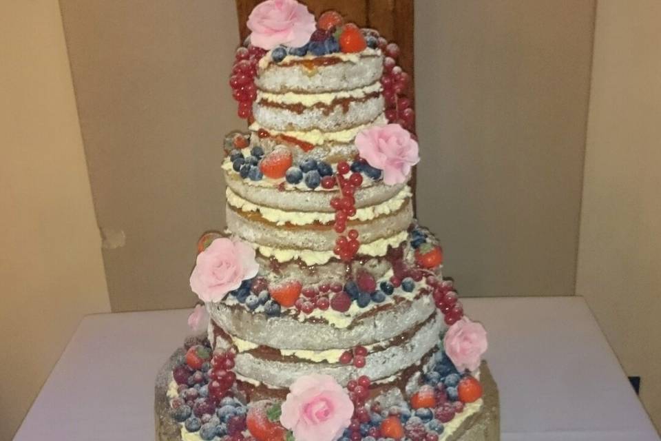 Homemade naked wedding cake