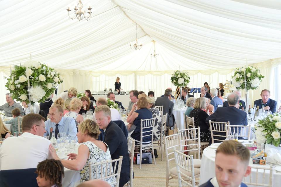 Marquee wedding breakfast