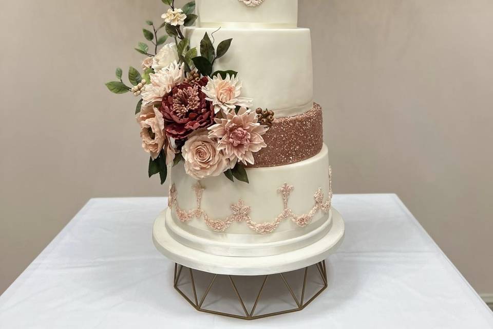 Floral five-tier