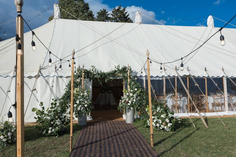 Wedding reception marquee