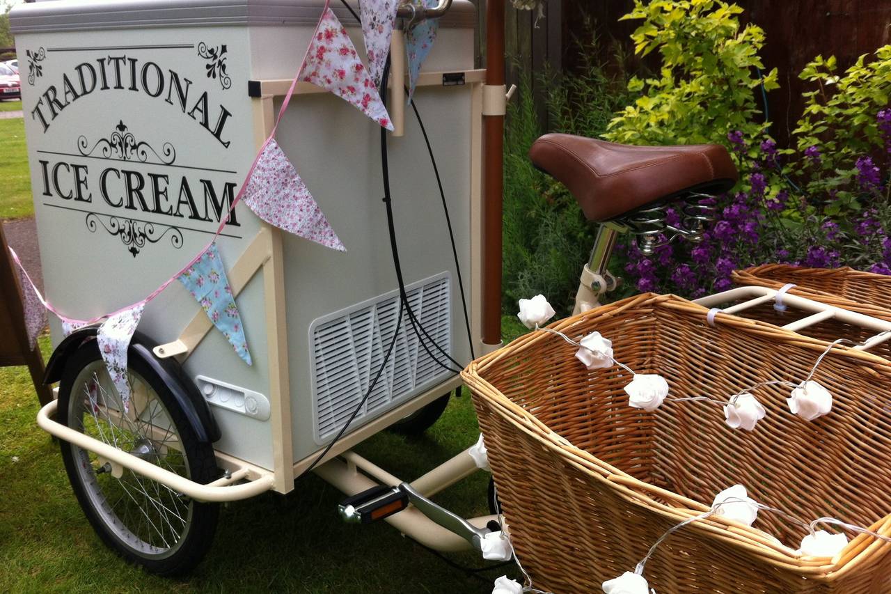 Ice cream bike store wedding