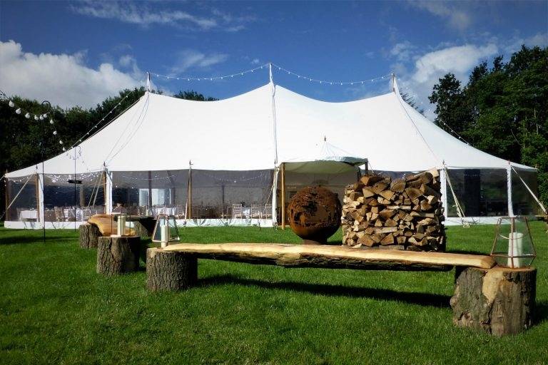 Marquee by a manor house