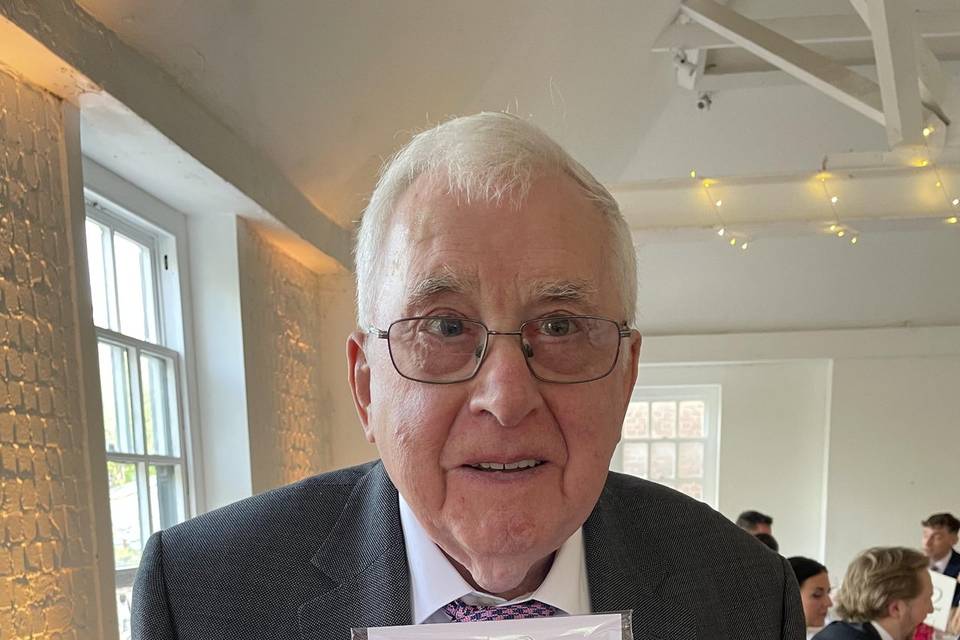 Grandfather and niece of bride