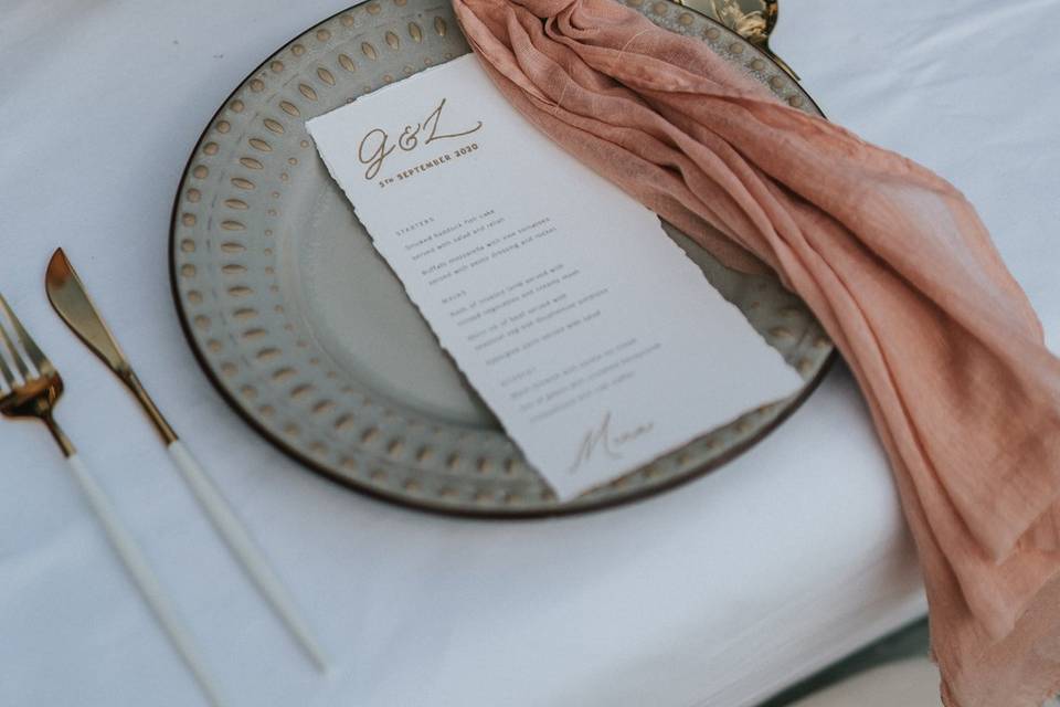 Menu stationery