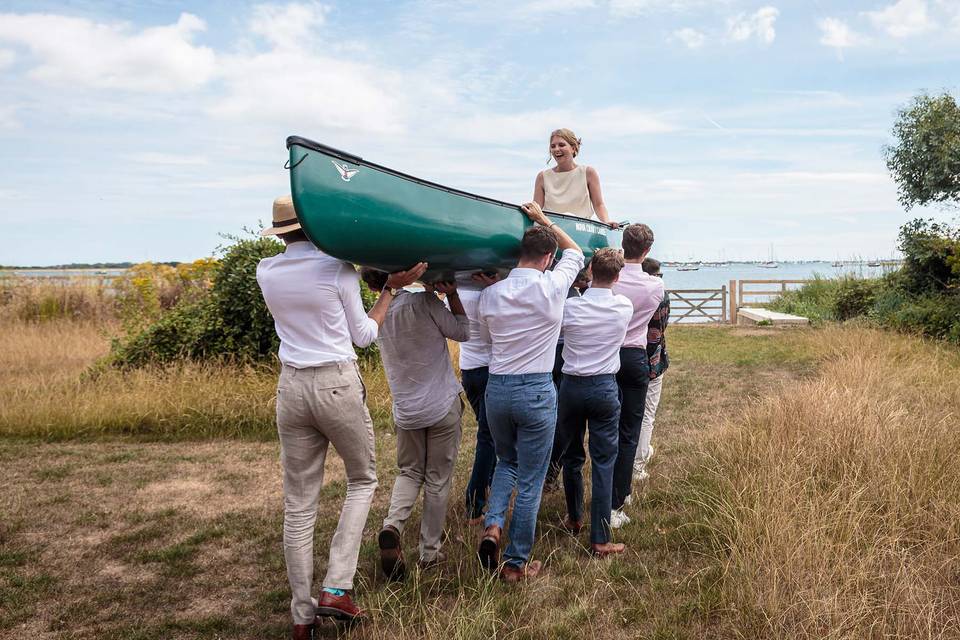 Wedding canoe