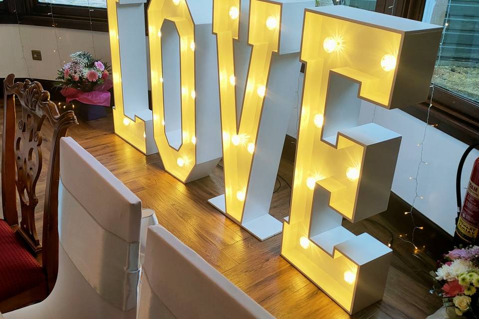 4ft LED Love Letters