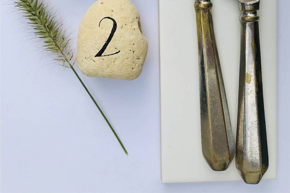 Table Number on stone