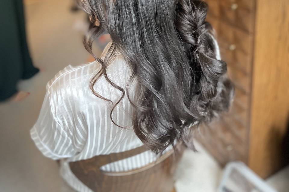 Braided half up bridal hair