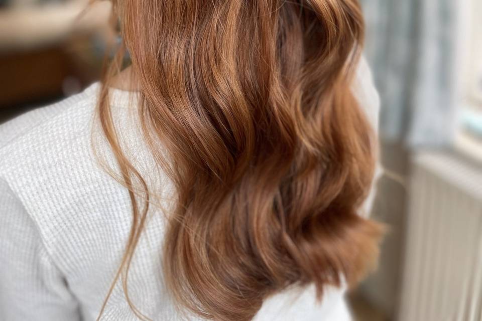 Bridal hair - half up do boho