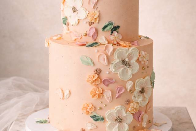 Peach Palette Knife cake
