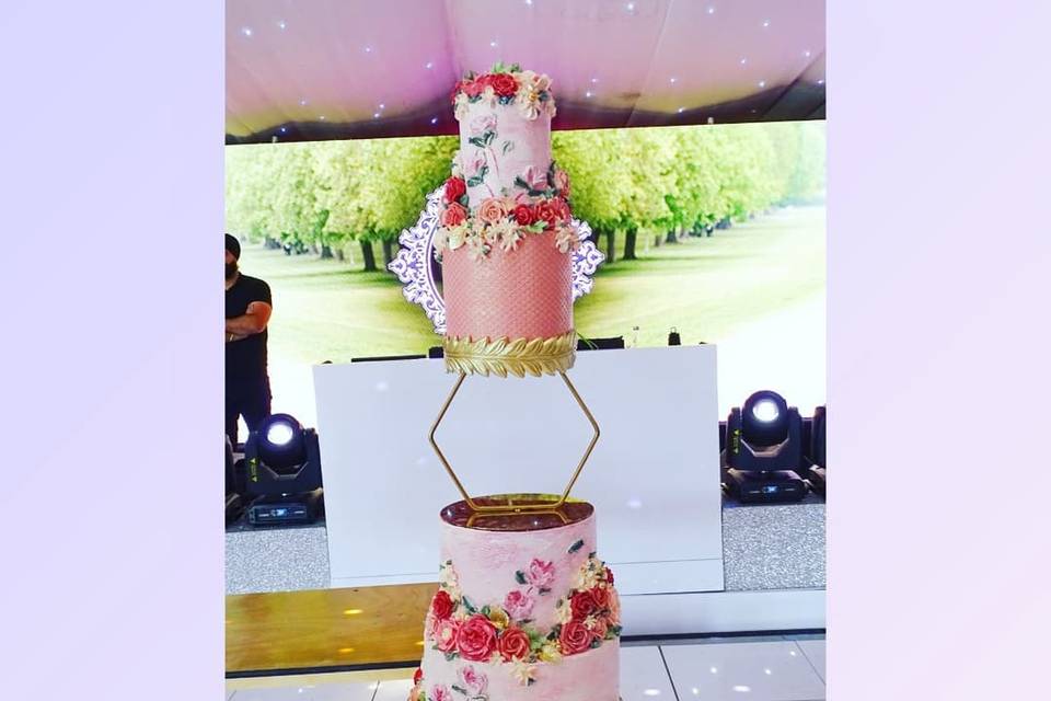 Palette knife floral cake