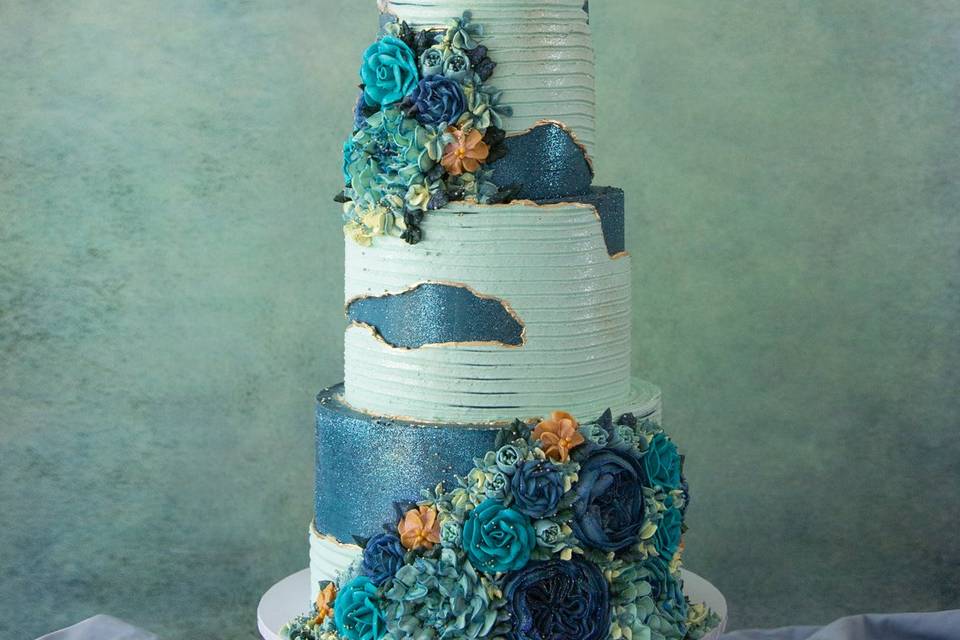 Blue floral with separator