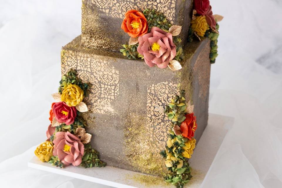 Modern Square Buttercream Cake