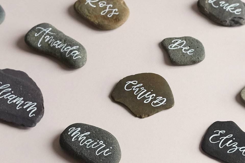 Pebble Name Cards