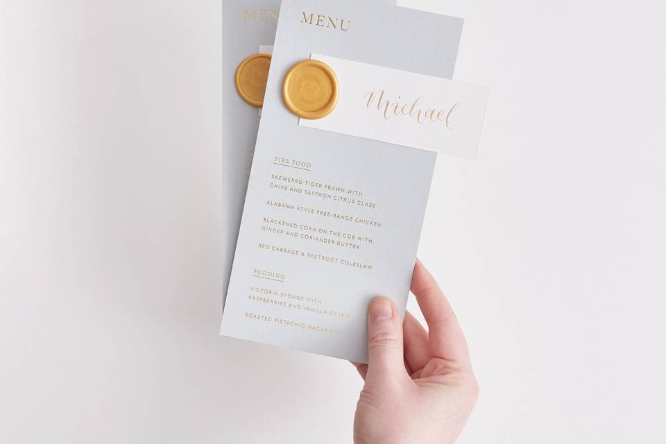 Menu with Wax Seal