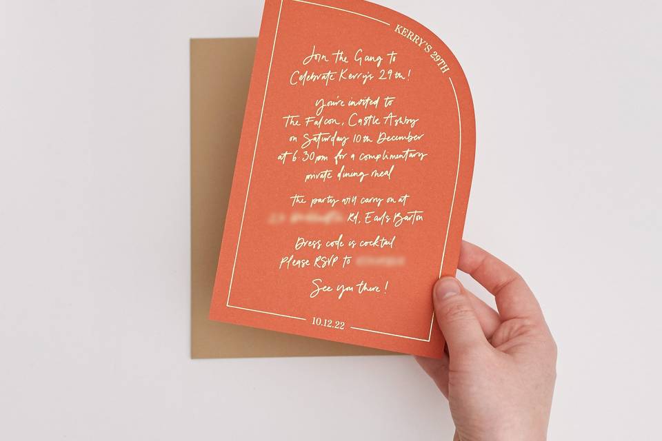 Hot Foil Arched Invite