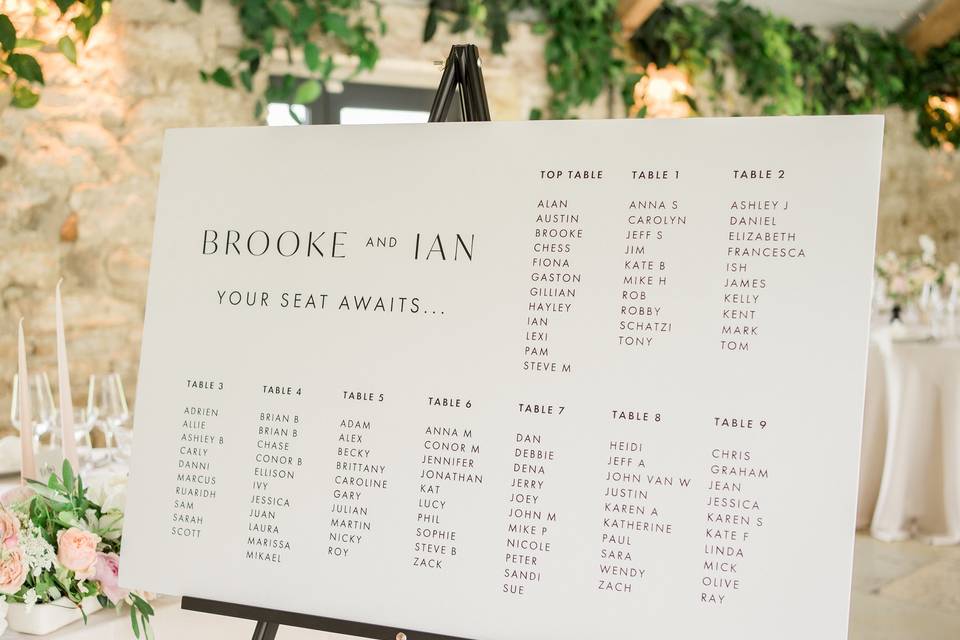 Monochrome Table Plan