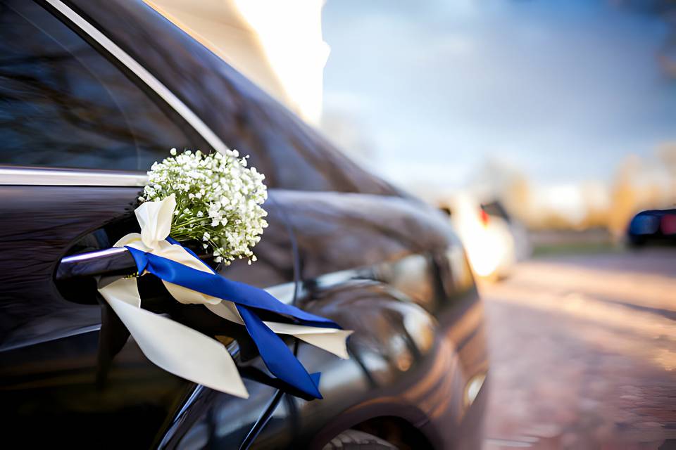 Black wedding car