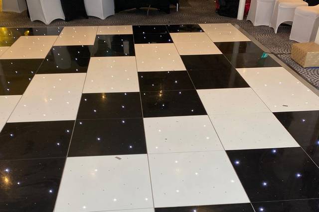 Black and white led floor