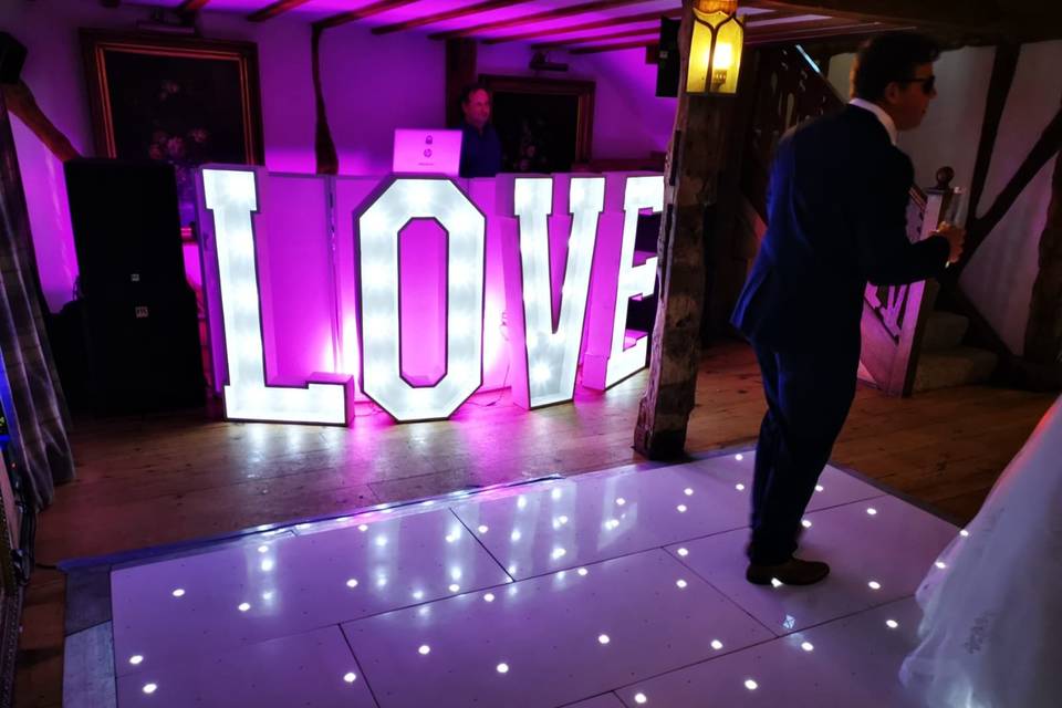 LOVE starlit letters