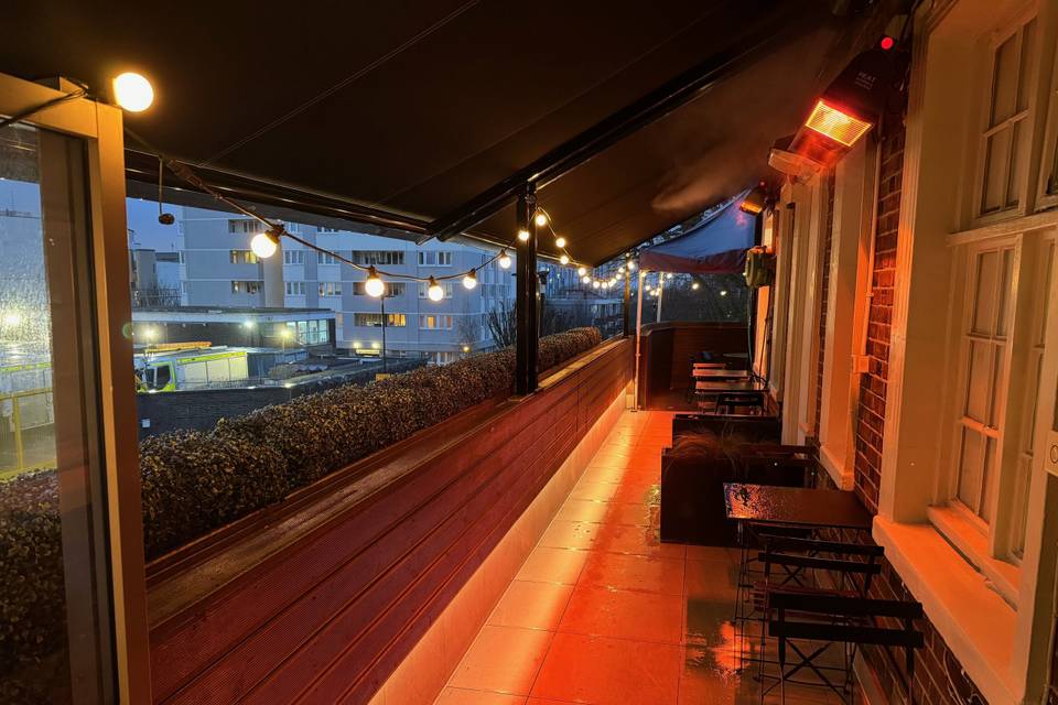 Terrace side with covers out