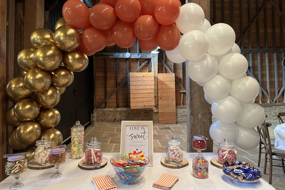 Sweet table with balloons