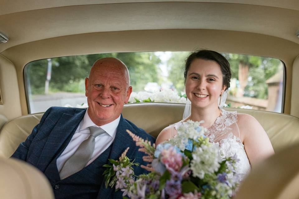 A proud father of the bride