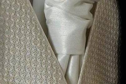 Silver Raw silk Tie