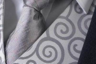 Pewter Raw Silk Tie