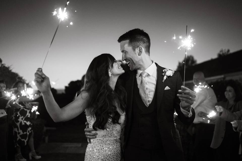 Sparklers at Wedding
