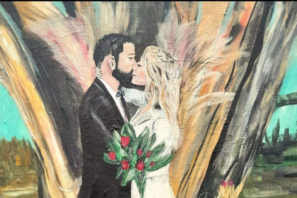 Painting at a beautiful weddin