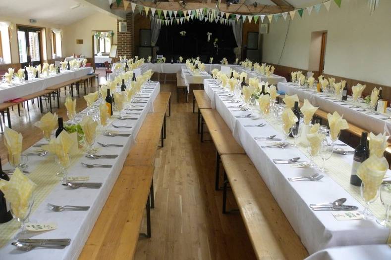 Wedding with trestle tables