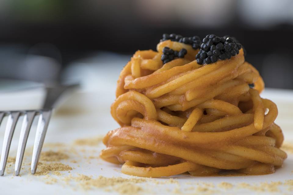 Spaghetti with 5 tomatoes
