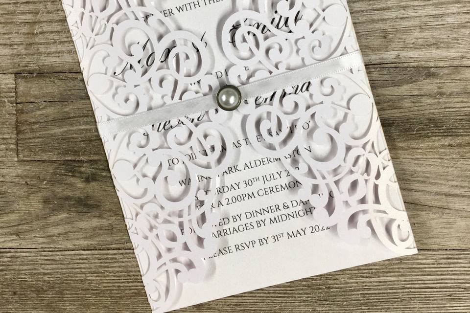 White Laser Invitation