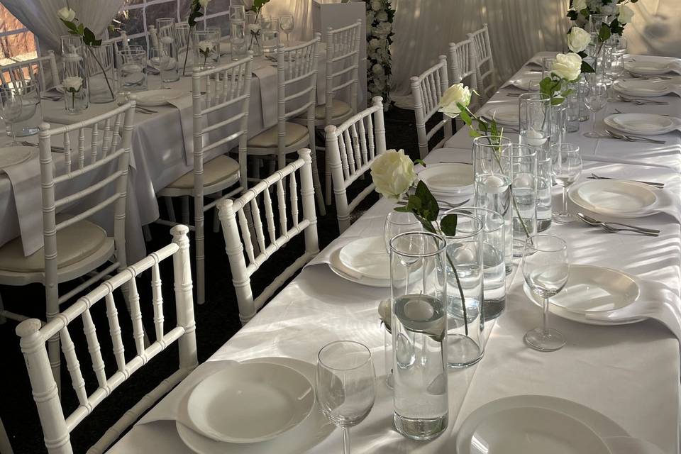 Intimate all white wedding