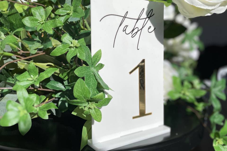 Customisable Table Numbers