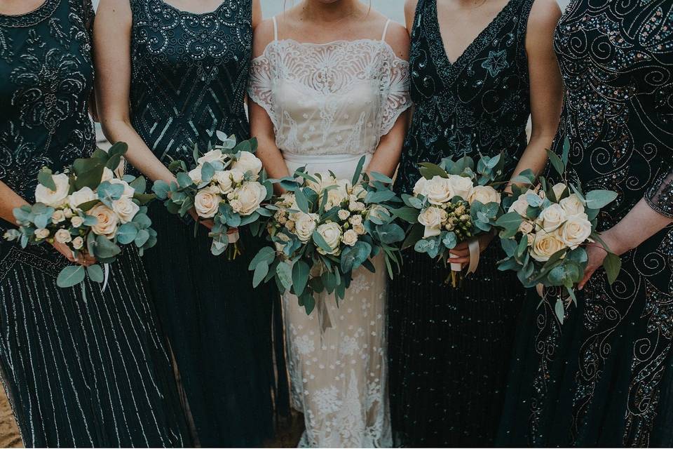 Holding bouquets