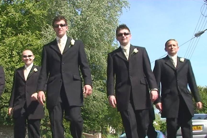 Groom and friends