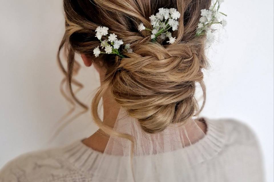 Chignon with braid