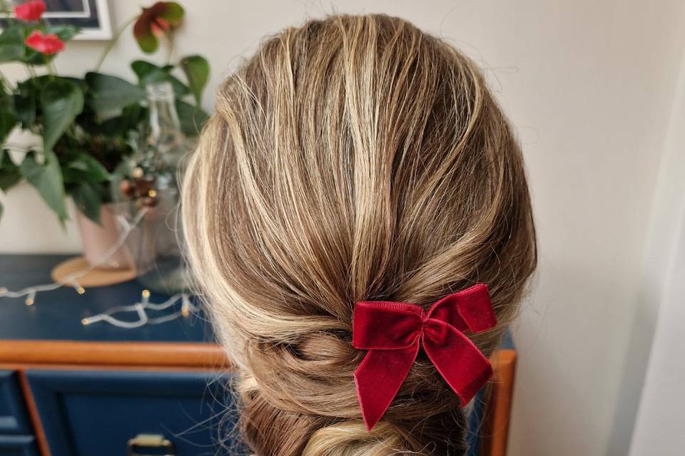 Updo with bow