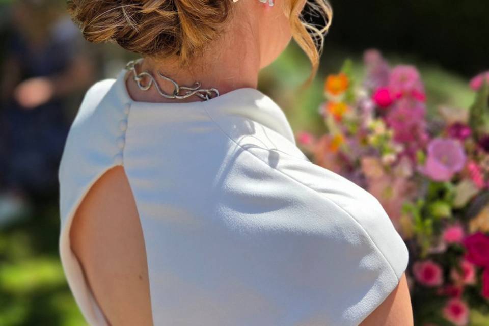 Textured low bun